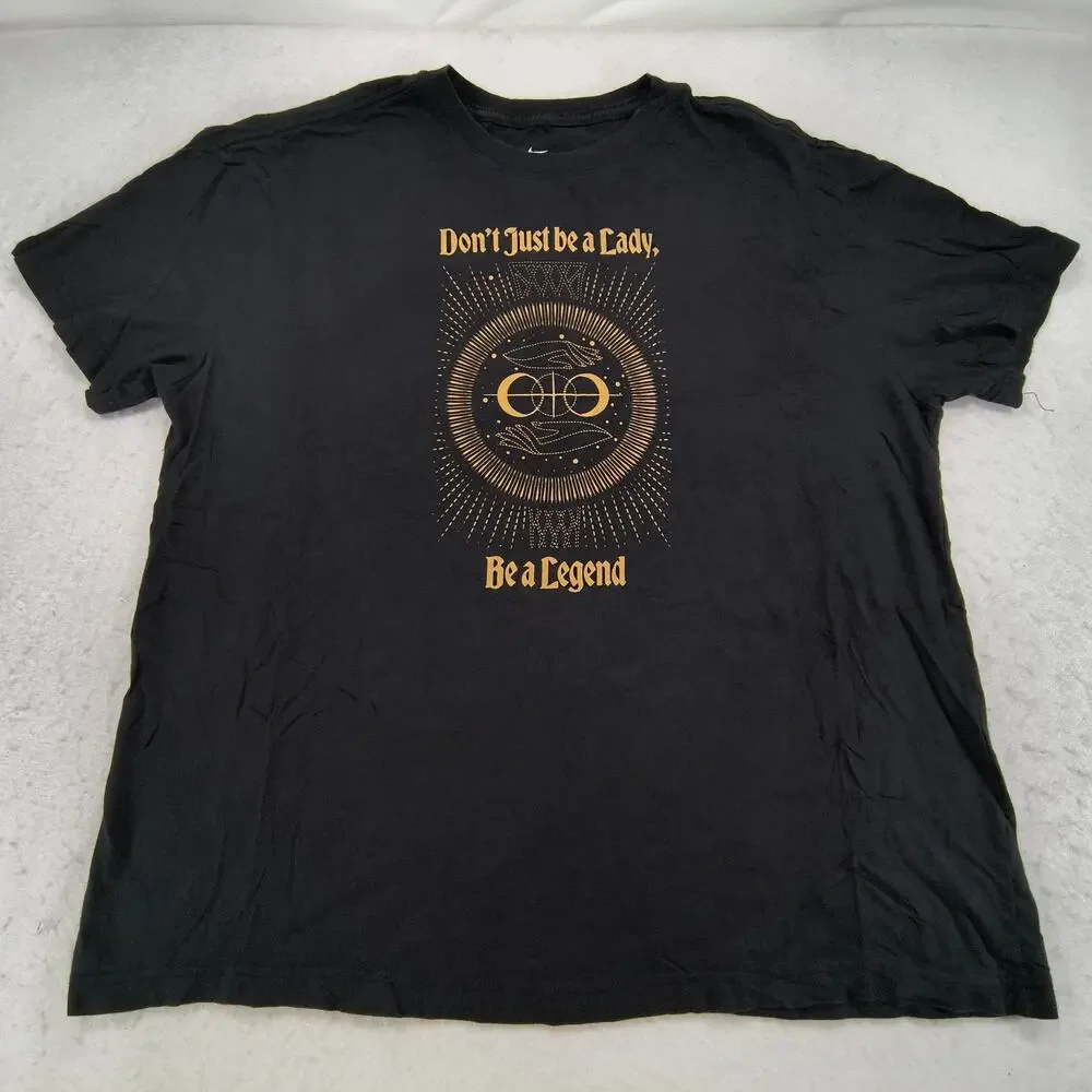 Nike Tee Short Sleeve Crew Neck Graphic T Shirt Womens Size Extra Large XL Black